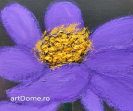 Pictura culori acrilice, floare mov
